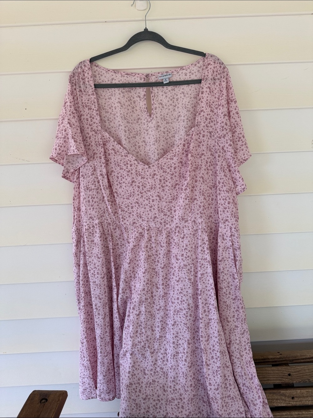 torrid Pink Floral Maxi Dress with Flutter Sleeves